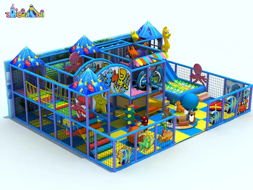 Ocean theme indoor playgroundOcean Theme Indoor Play Structure with Soft Play Area ZH-OC-07