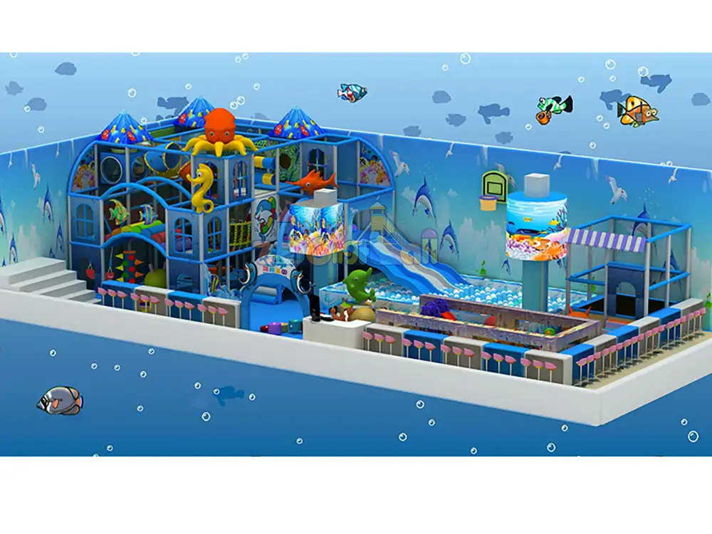 Commerical Sea World Indoor Euipment with Slide and Ball Poll