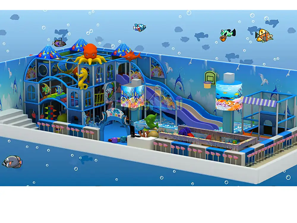 Commerical Sea World Indoor Euipment with Slide and Ball Poll