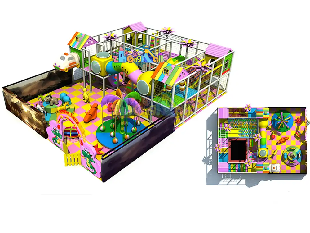 Candy Color with Maze game and Eletric Carousel Indoor Playground