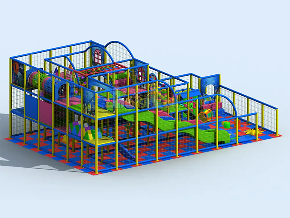 85㎡ Multifunction Indoor Playground Amusement Slides  and Ball pit for Kids