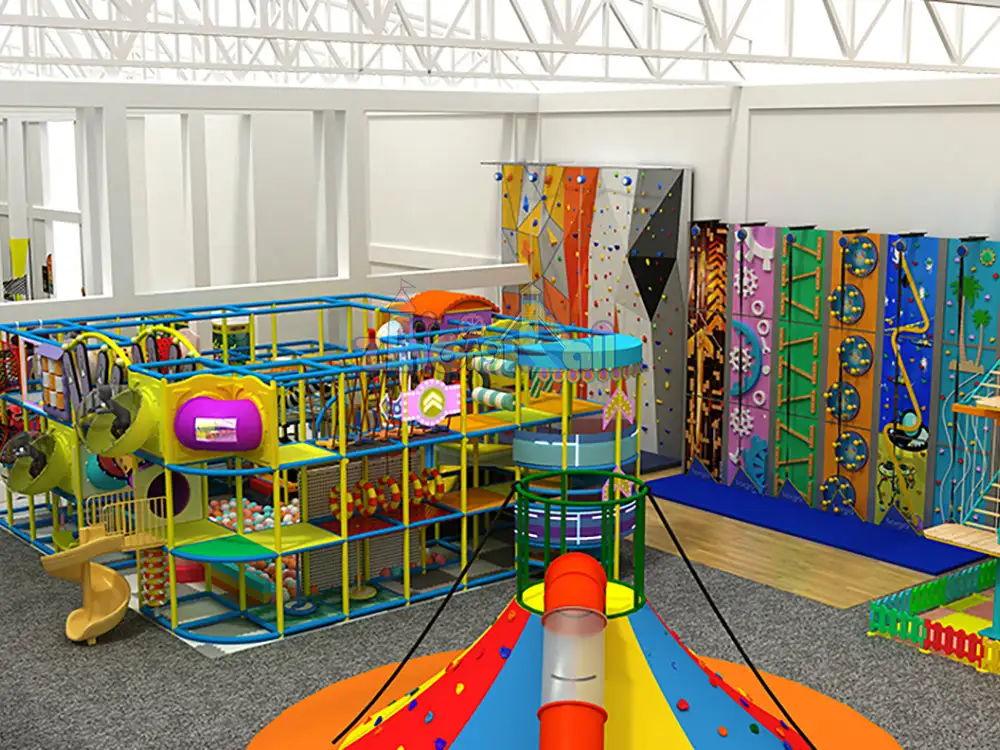 Prpfessional Complex Children's Indoor Trampoline Park with Climbing Wall