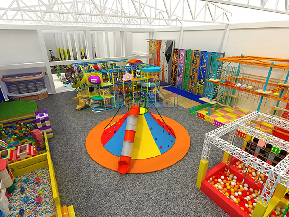 Prpfessional Complex Children's Indoor Trampoline Park with Climbing Wall