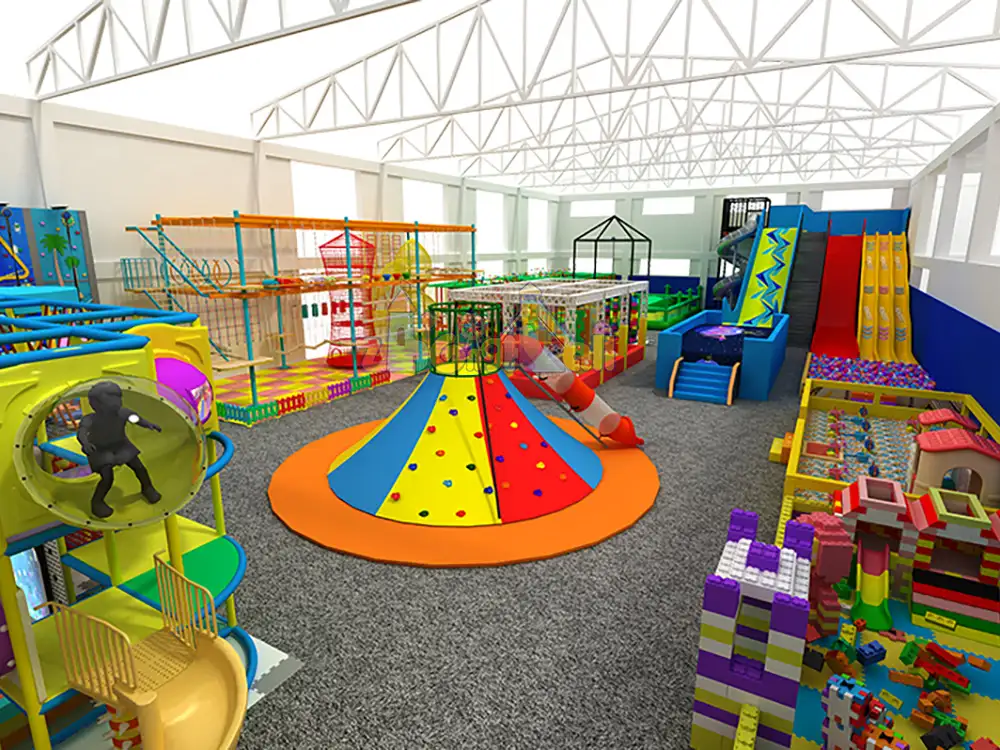 Prpfessional Complex Children's Indoor Trampoline Park with Climbing Wall