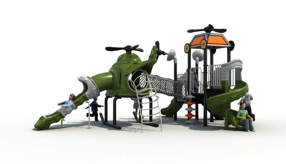 Hot selling Helicopter Theme Kindergarten Outdoor Park with Slides