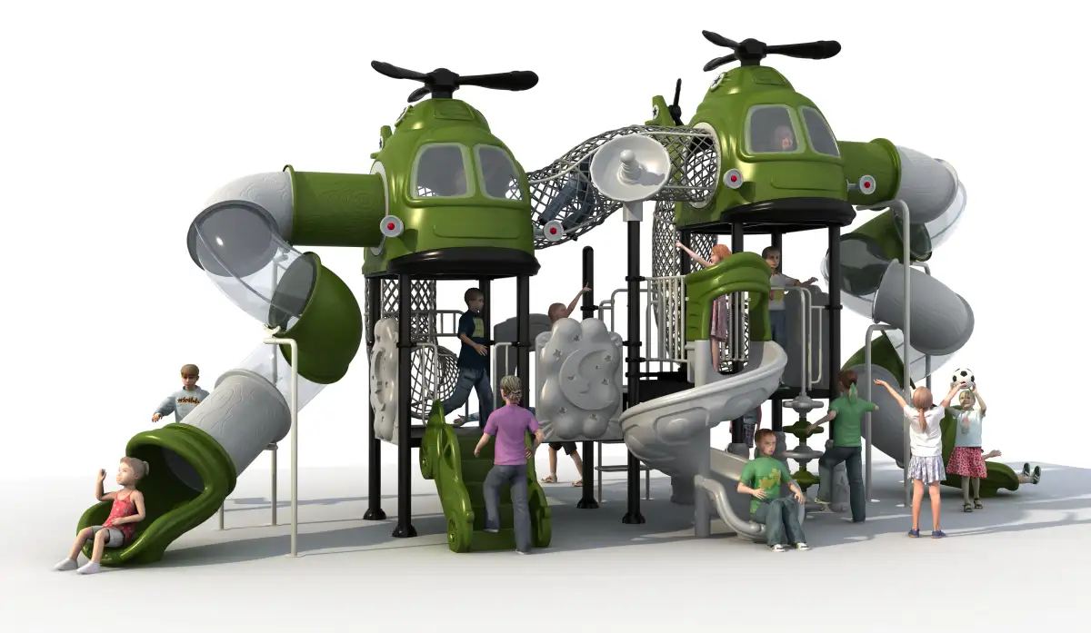 Outdoor Playground Equipments for kids with Sipral Slides