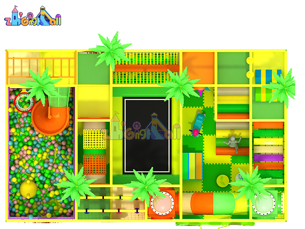 Forest animal elements jungle theme indoor playgroundZH-JU-03