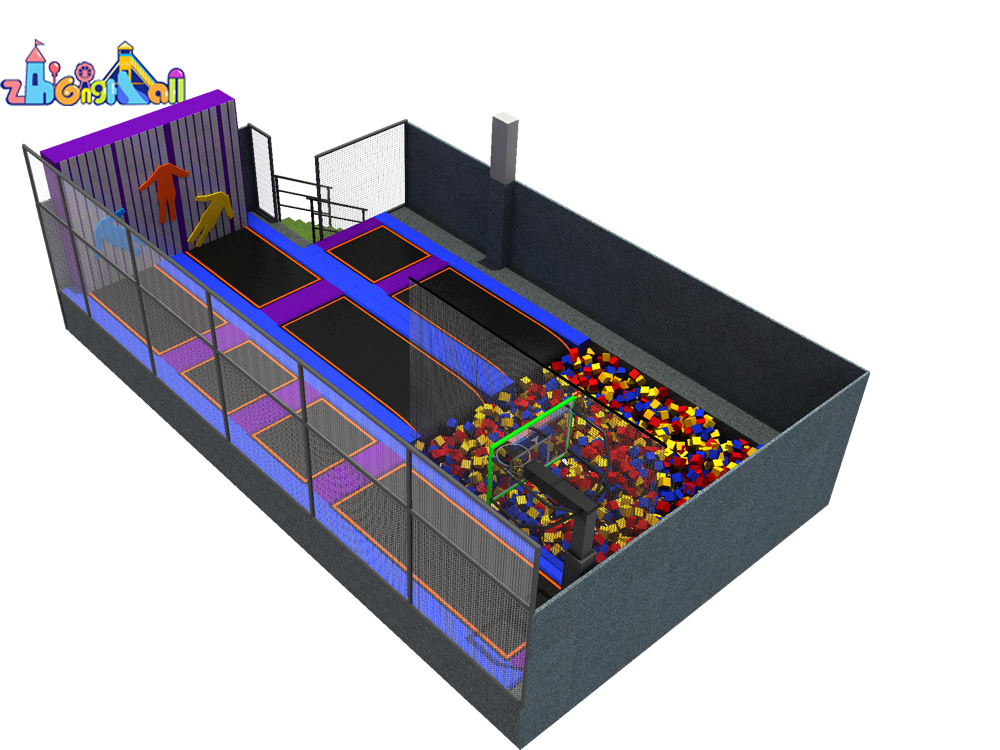 Indoor Trampoline Arena with Safety Net for Active Fun ZH-JUMP-01