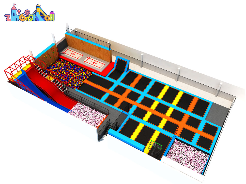 High Quality Indoor Trampoline Park With Exciting Slide