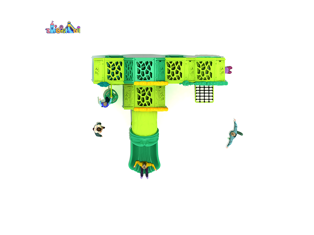 Bug-Themed Climbing & Sliding Hexagon Play Structure for Outdoor Fun