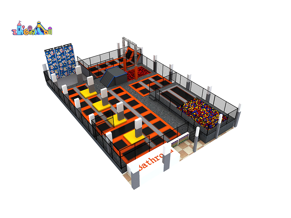 Indoor Trampoline Park Playground Equipment – High-Energy Kids Activity Zone with Foam Pit, Climbing Wall, and Ball Pit