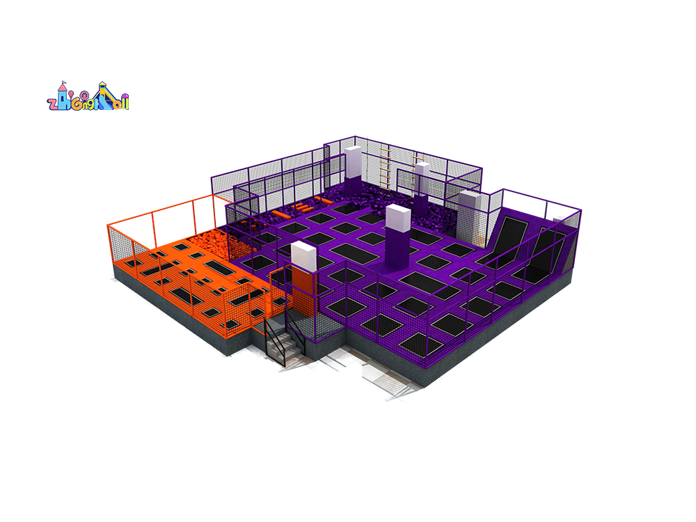 Indoor Playground Trampoline Park with Foam Pit and Climbing Zone