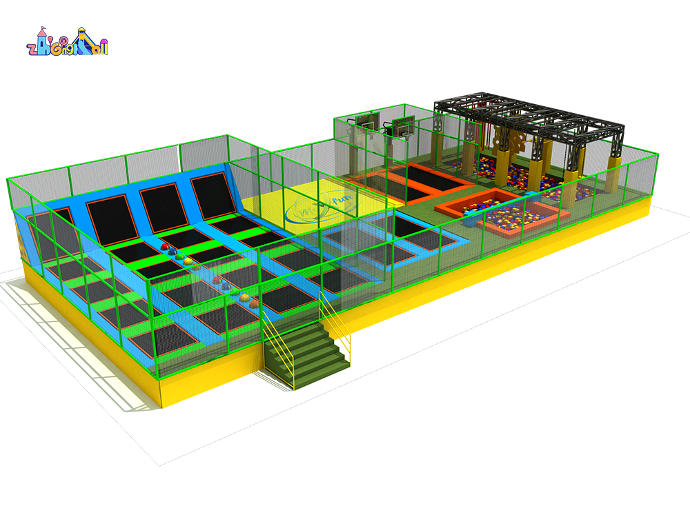 Indoor Playground Trampoline Park with Ninja Course