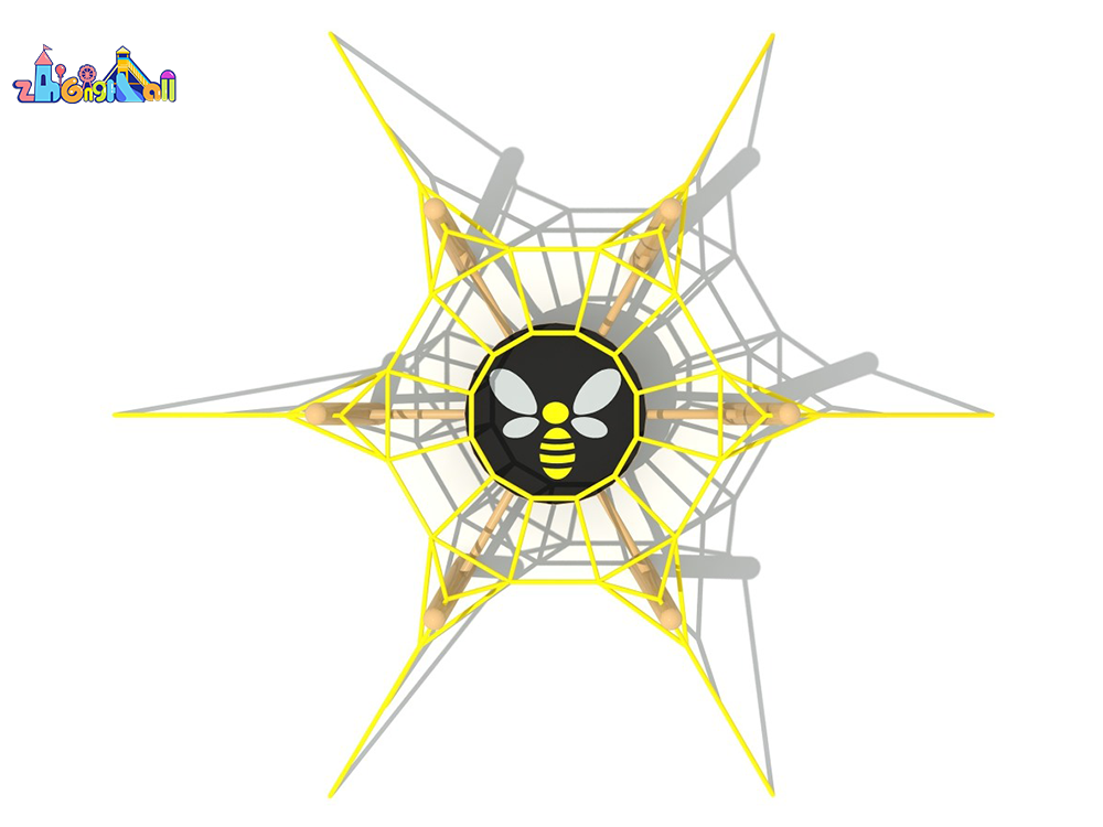 Bee-Themed Outdoor Playground Climbing Structure with Yellow Design