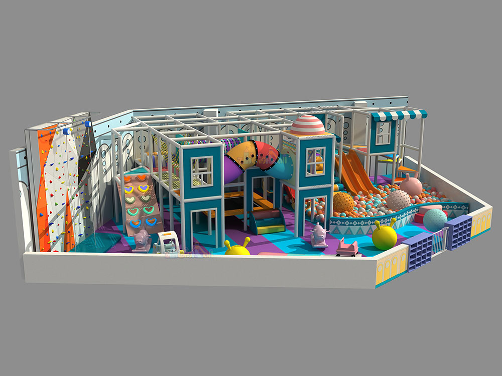 120㎡ Indoor Commercial Playground With Climbing Wall