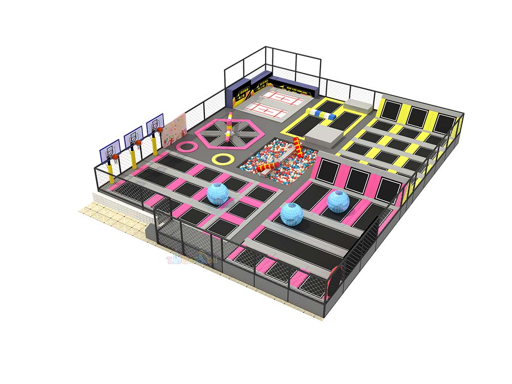 500㎡ Dynamic Fitness and Fun Zone Trampoline Park Design Blueprint