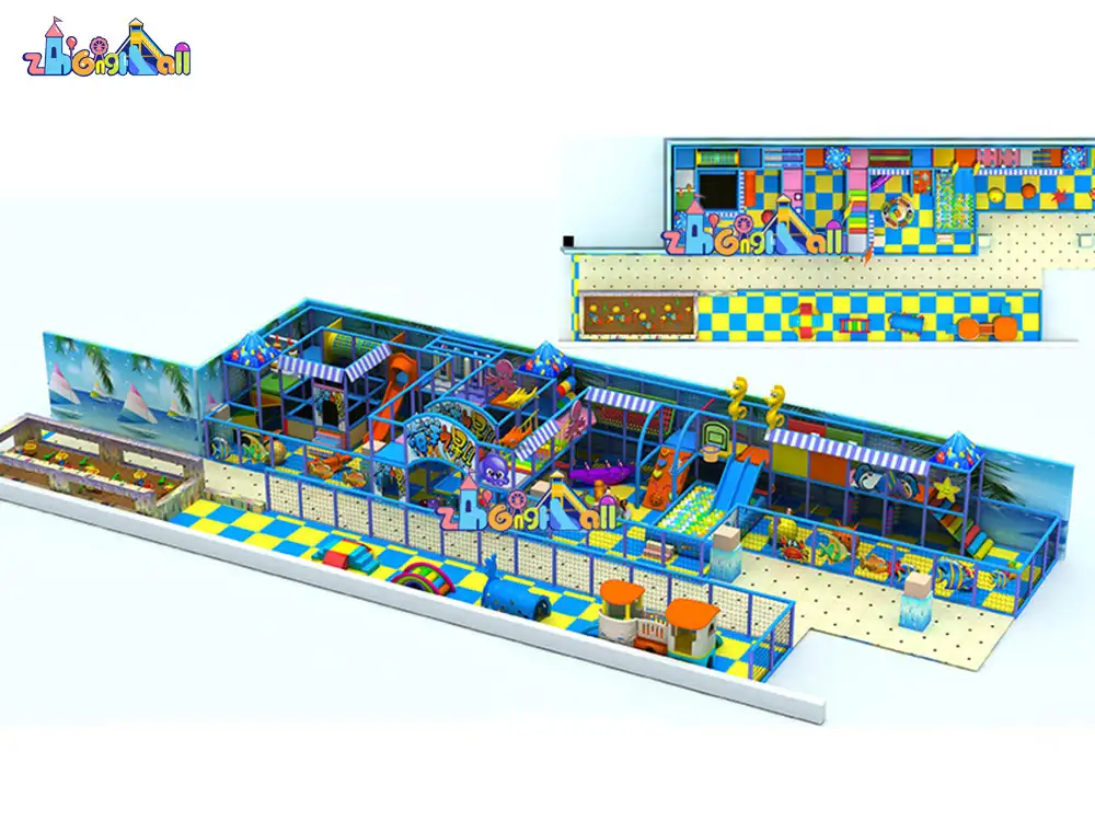 Plastic multifunction ocean theme customized indoor playground equipment ZH-OC-09