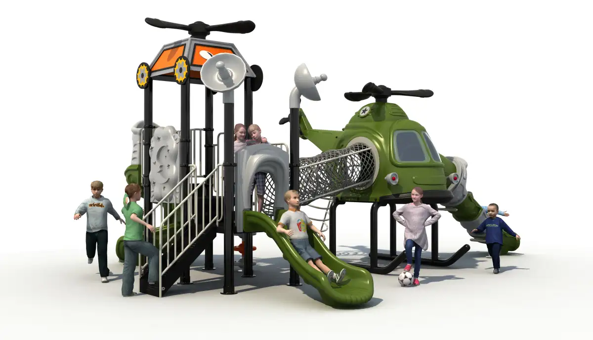 Hot selling Helicopter Theme Kindergarten Outdoor Park with Slides