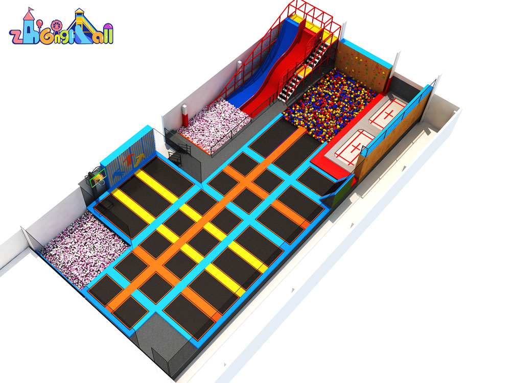 High Quality Indoor Trampoline Park With Exciting Slide