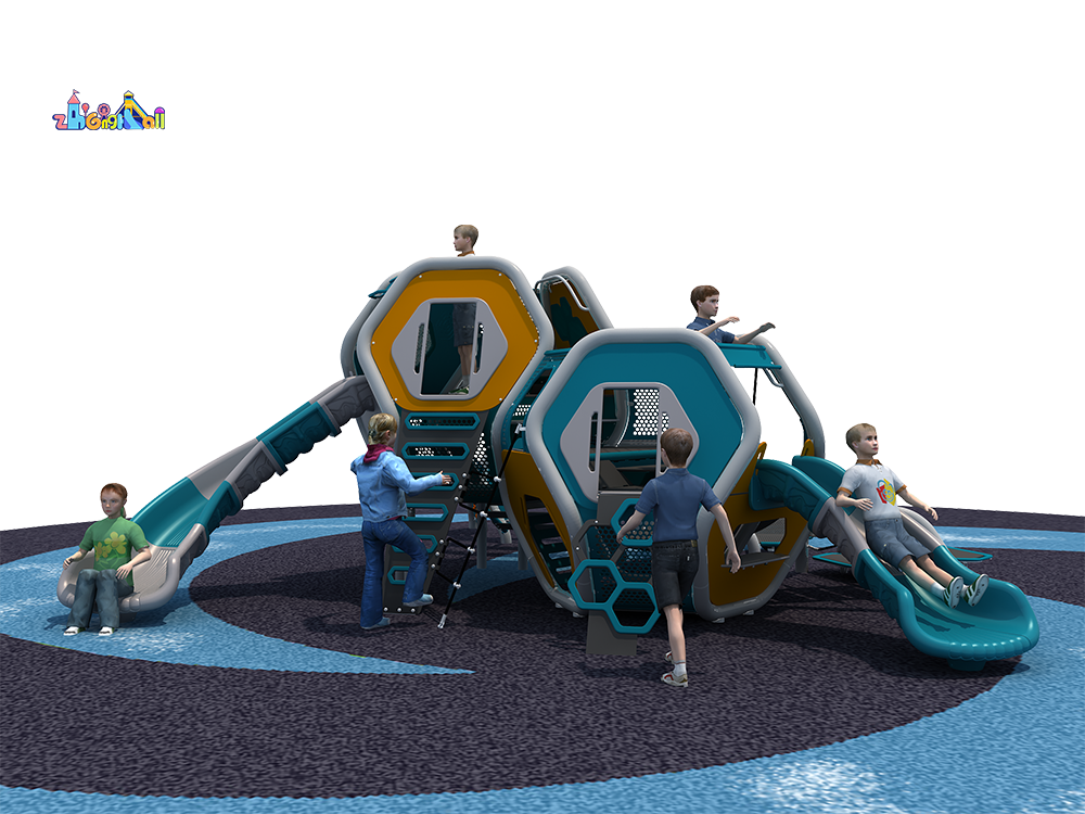 Kids’ Social Outdoor Honeycomb Slide and Playground Equipment