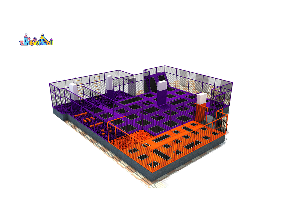 Indoor Playground Trampoline Park with Foam Pit and Climbing Zone