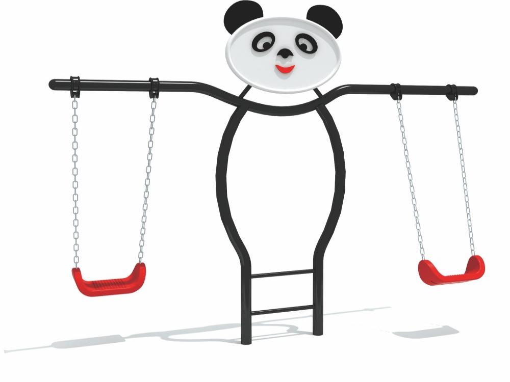 Charming Outdoor Playground Swing with Panda Design and Safety Features