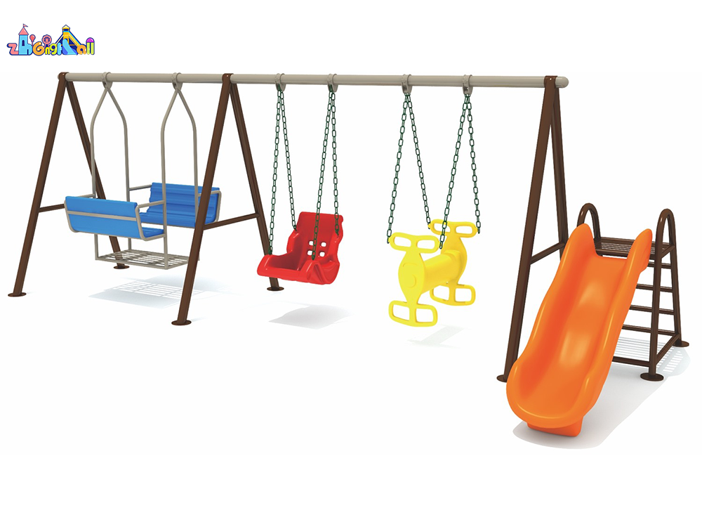 Multi-Function Outdoor Playground Set with Swings and Slide