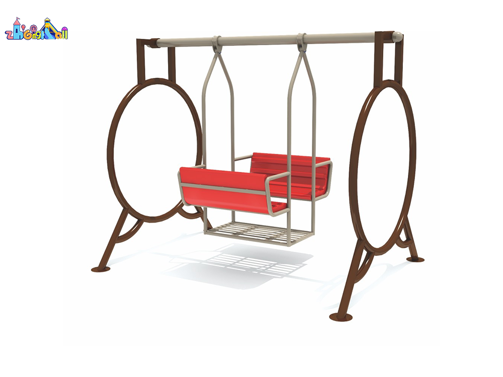 Modern Outdoor Playground Bench Swing with Unique Circular Frame Design