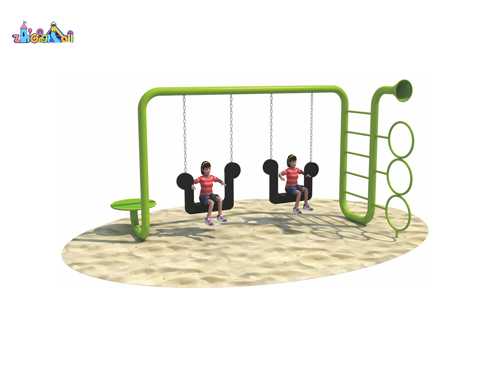 Creative Outdoor Playground Swing Set with Ladder and Play Features