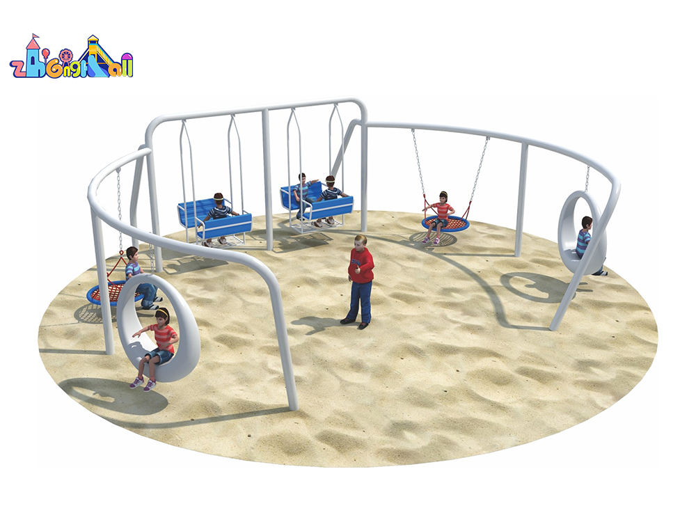 Modern Circular Outdoor Playground Swing Set with Multiple Seat Options