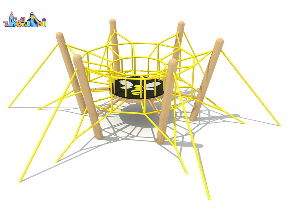 Bee-Themed Outdoor Playground Climbing Structure with Yellow Design