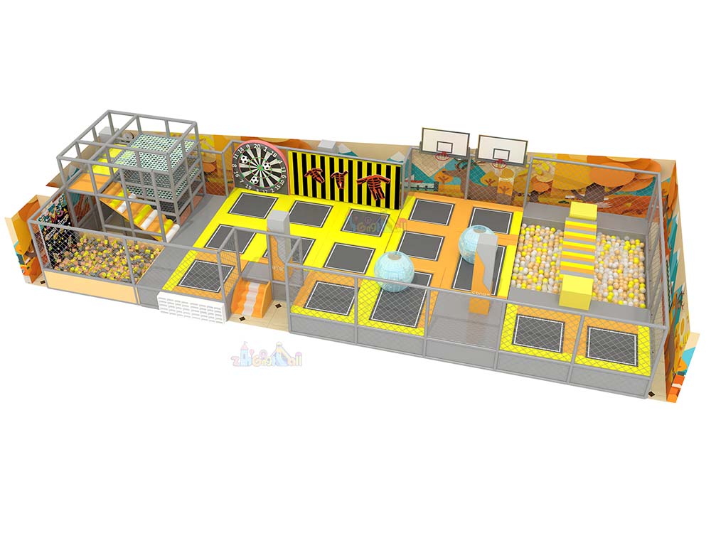 194 ㎡ Vibrant Interactive Trampoline Park Layout Design