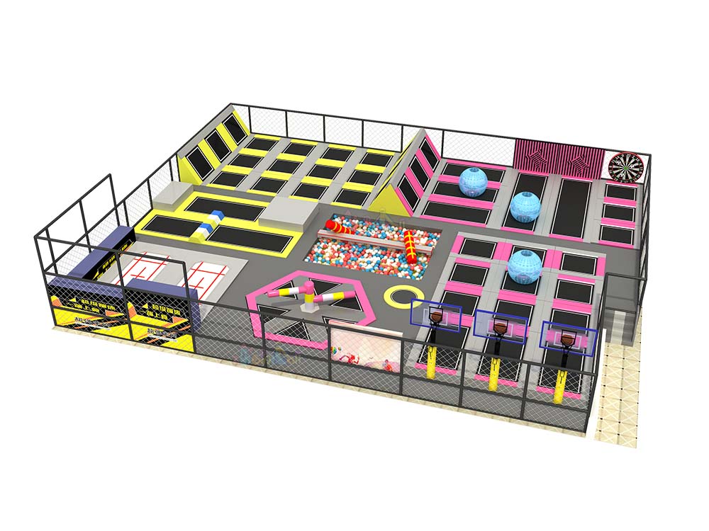 500㎡ Dynamic Fitness and Fun Zone Trampoline Park Design Blueprint