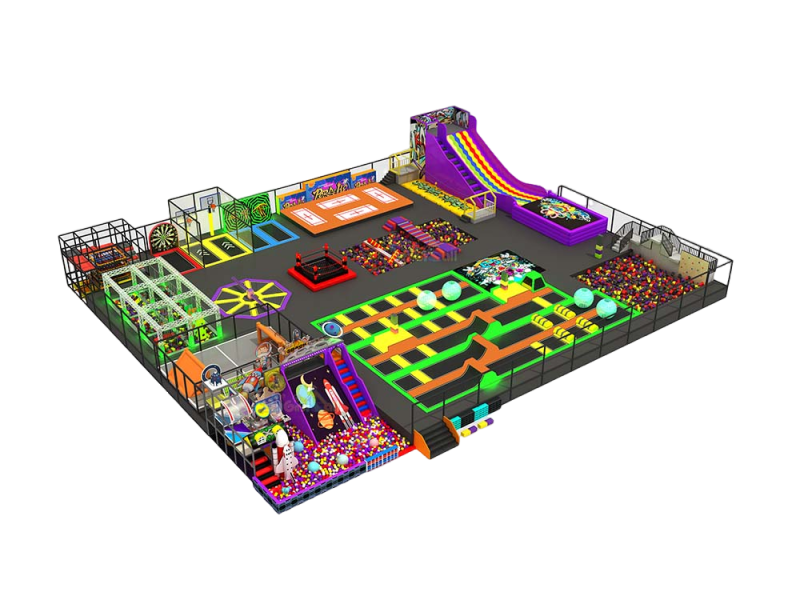 1440㎡ Dynamic Fitness and Fun Zone Multi-Functional Trampoline Park Design