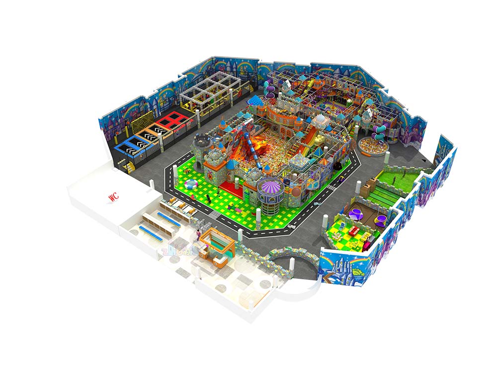 1723㎡ Colorful Indoor Playground with Diverse Amenities For Kids