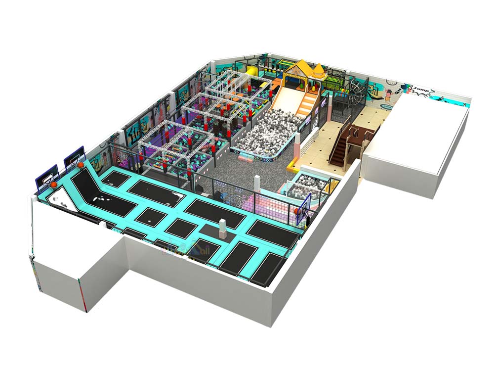 555 ㎡ Multi-Area Indoor Playground Design - Featuring a Grand Slide Zone