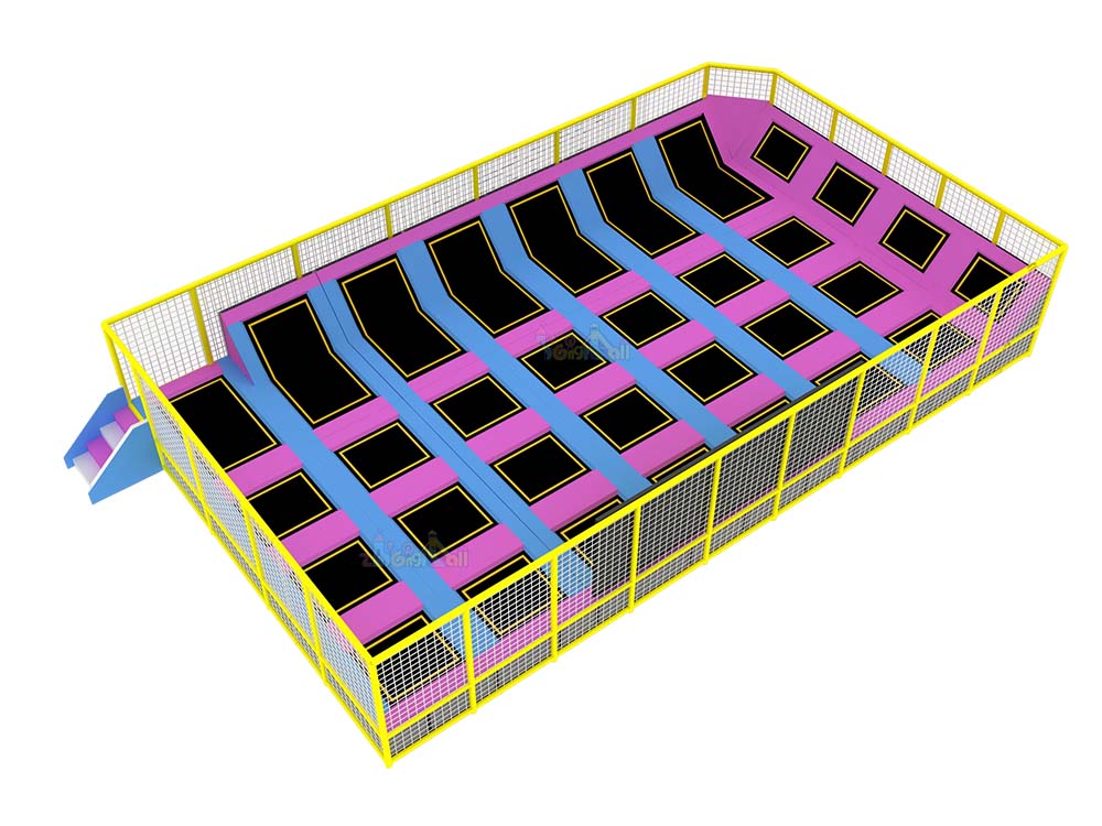 158㎡ Unique Multi-Zone Indoor Commercial Trampoline Park with Colorful